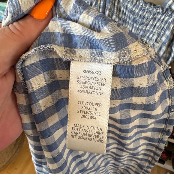 Max studio blue white gingham plaid checker tiered ruffle romantic maxi dress - Picture 2 of 8